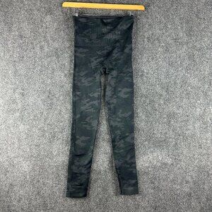Spanx Pants Shape Leggings Womens Small Gray Green Camouflage Nylon Spandex